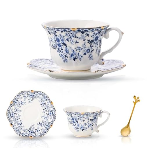 21+ Delightful Garden Tea Party Ideas for Your Next Event 2 TATSUMI Country Roses Bone China Tea Cup and Saucer Set, 3 Pieces, Vintage Style, For Women and Tea Parties(QH,1 Set)