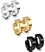 Jstyle Stainless Steel Mens Womens Clip On Earrings Hoop Huggie Non-Piercing 3 Pairs a Set