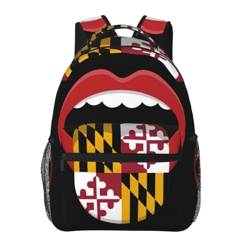 Maryland abstract mouth Lightweight Backpack Travel Casual Bags for Women or Men 15.7 Inches