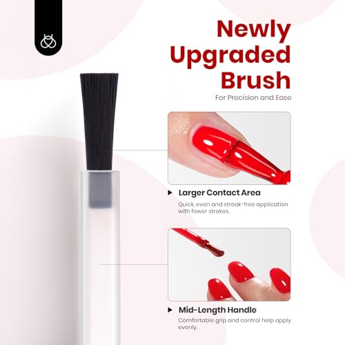 Image of Beetles Red Gel Nail Polish, 1 Pcs 8ml Hema-Free Gel Red Color Crimson Harmony Soak Off U V LED Polish Nail Art Design Manicure Salon DIY Salon