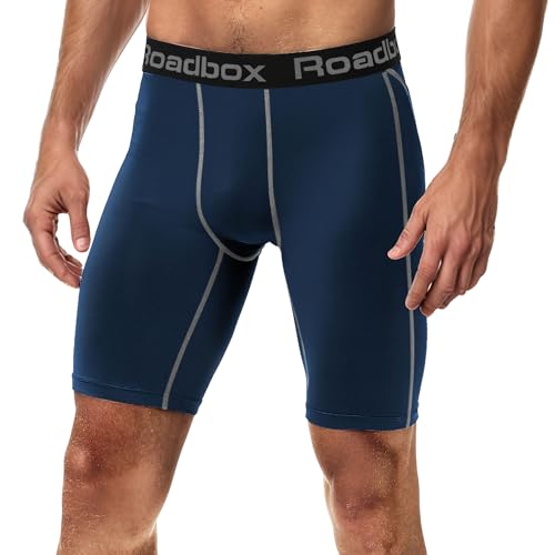 Roadbox 1 or 2 Pack Compression Shorts for Men, Athletic Workout Performance Underwear, Running Gym Spandex Sport Base Layer2