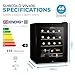 Subcold Viva16 LED – Table-Top Wine Fridge Black | 3-18°C | Wine Cooler | LED + Lock & Key | Glass Door Drinks Cellar | Single-Zone (16 Bottle)