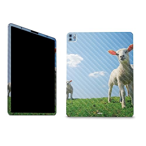 Image of MightySkins Carbon Fiber Skin Compatible with Apple iPad Pro 12.9 inch M2 6th Gen (2022) Full Wrap Kit - Lambs | Protective, Durable Textured Carbon Fiber Finish | Easy to Apply | Made in The USA