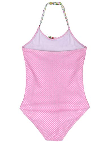 Cadocado Juniors One Piece Bathing Suit Halter Bow Knot Swimwear For Girls, Polka Dot, 10 Years #TOP1