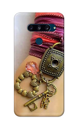 Image of Girl Hand with Keychain Hard Back Case Cover for LG V40 ThinQ, V405QA7, V405UA, V405TAB, V405UA0 Back Cover -(J5) VNS2228