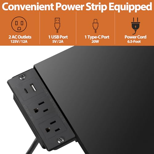 image for JupiterForce Drafting Table Art Desk w/Power Outlet and Stool, Adjusta