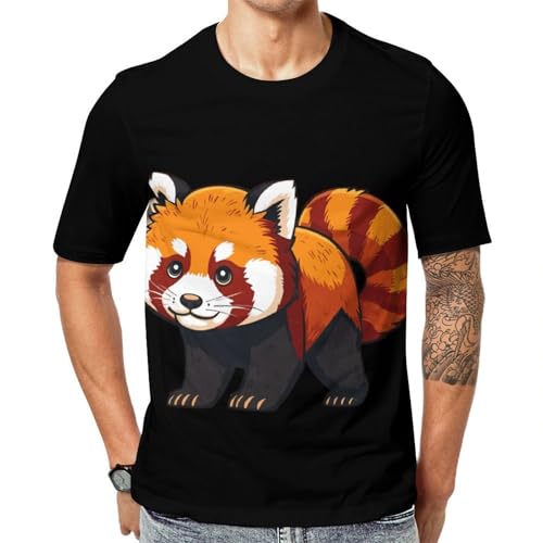 Red Panda Unisex Adult T-Shirts Summer Short Sleeve Tee Casual Tops Funny Graphic 3XL