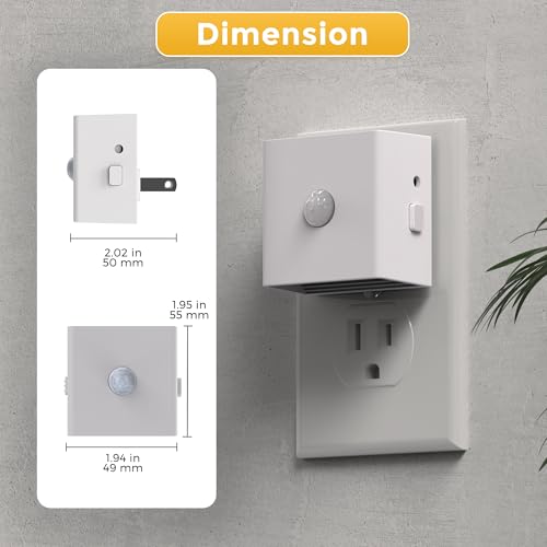 Image of L LOHAS LED Night Light,Plug in Night Light with Motion Sensor and Dusk to Dawn Sensor,[2-Pack] Brightness Adjustable,3000K Soft White, Nightlight for Bathroom Hallway Kitchen