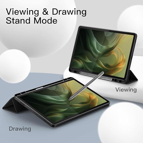 Image of TGK Flip Cover for Motorola Pad 60 Neo 5G 11 inch 2025 Tablet Smart Tablet Case Trifold Stand with Pencil Holder (Black)