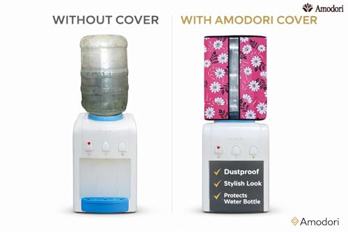 Image of Multicolor 20 Litre Water Dispenser Bottle Cover | Waterproof & Dustproof PVC Fabric | Reusable Protective Cover for 20L Water Can (floral-21)