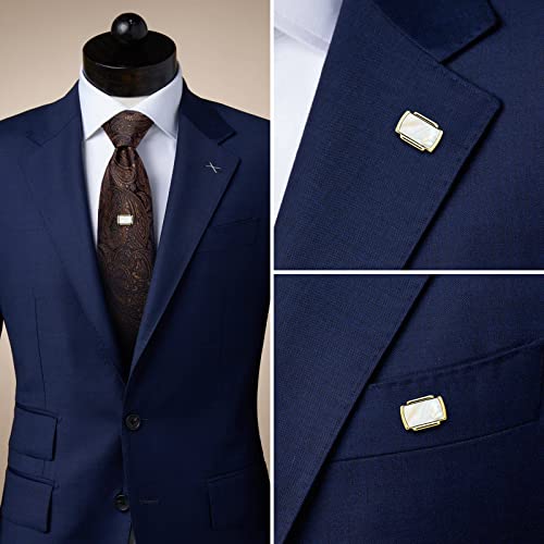 Hawson Mens Premium Tie Tack Tie Clip For Men Gold And Black Color Square #TOP3