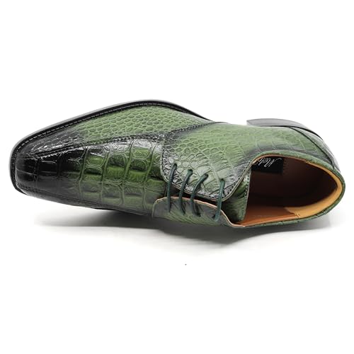 Image of Men's Alligator Crocodile Print Oxford Fashion Lace Up Dress Shoe croco-03