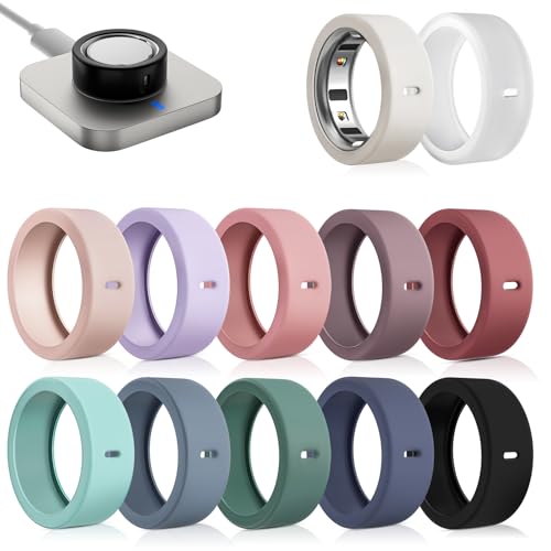 12 Pack Ultra-Thin Ring Protector Compatible with Oura Ring Gen 4/4 Ceramic/Oura Ring Gen 3, Silicone Oura Ring Cover Wo - Detailed View