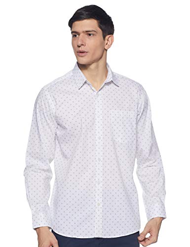 Image of Amazon Brand - Symbol Men's Printed Regular Casual Shirt (AW20-SYM-FS-AOP White 7 48)