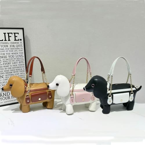 Image of Women PU Leather Unique Novelty Dog Shaped Crossbody Shoulder Bag Handbag Purse
