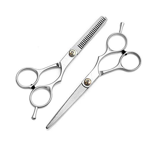 Professional Barber Set of Scissors and Hair Comb for Hairdressing, Hair Cutting, Thinning and Texturizing Perfect for Salon and Home Use… (Scissors Set of 2)