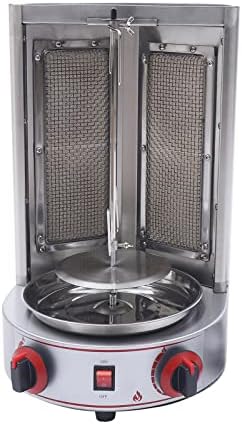 Electric Shawarma Grill Machine,Stainless Steel Vertical Broiler,Commercial Barbecue Machine,Countertop Rotisserie Grill Machine with Temperature Control for Commercial Home Use