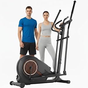 ANCHEER Home Gym Elliptical Trainer Machine, Silent Magnetic Cross Trainer with LCD Display, 14-Level Resistance & Heart Rate Monitor, 400Lbs Capacity Cardio Equipment