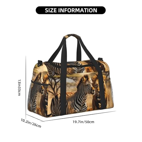 Zebra Animal Print Foldable Carry On Tote Large Capacity Hand Carry Bag for Airplane Weekend Getaways4