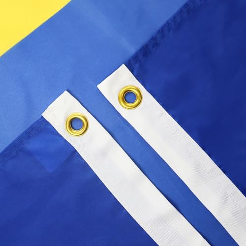 Image of AZ FLAG Set of 5 Barbados Flags - 90 x 60 cm - 100% Polyester Barbados Flag with Integrated Metal Eyelets