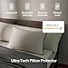 Coop Home Goods Ultra-Tech Pillow Protector for Memory Foam Pillows, Waterproof, Pack of 2 Queen Size Pillow Covers, Oeko-Tex Certified, Breathable, Zippered Covers, Machine Washable