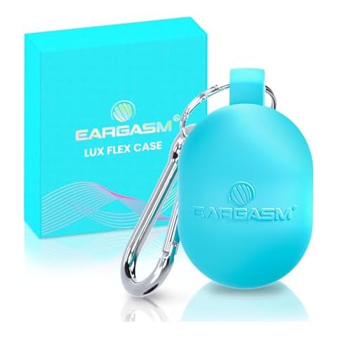 Eargasm Lux Flex Case for Earplugs - Soft Silicone Protective Carrying Case with Magnetic Closure, Keyring & Carabiner to Keep Earplugs Secure, Clean and Ready to Wear On-The-Go - 1.4 in x 2.3 in Cover