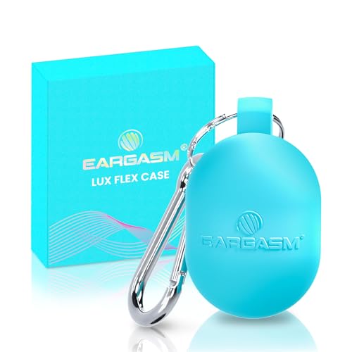 Image of Eargasm Lux Flex Case for Earplugs - Soft Silicone Protective Carrying Case with Magnetic Closure, Keyring & Carabiner to Keep Earplugs Secure, Clean and Ready to Wear On-the-Go - 1.4 in x 2.3 in