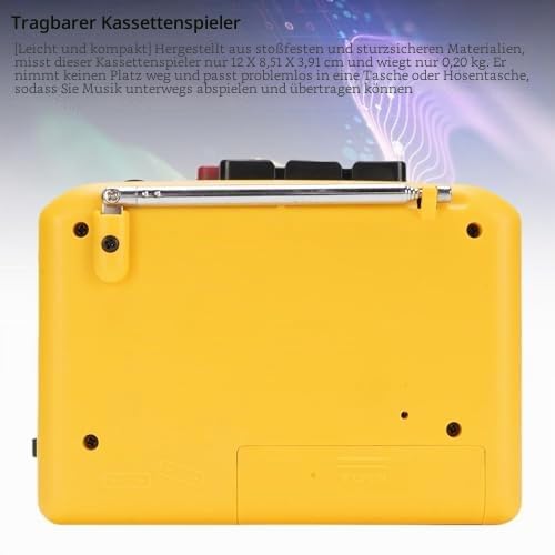 Sxhlseller Retro Kassetten Player mit AM FM Radio, Integriertem Mikrofon & Lautsprecher, Bandschreiber mit Kopfhörerbuchse, USB-Strom oder für das Hören Im Freien