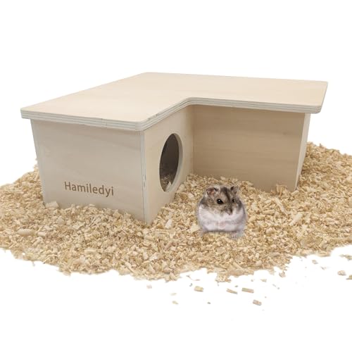 Hamiledyi Hamster Hideout Multi-Chamber Hamster House Maze with Cover Rats