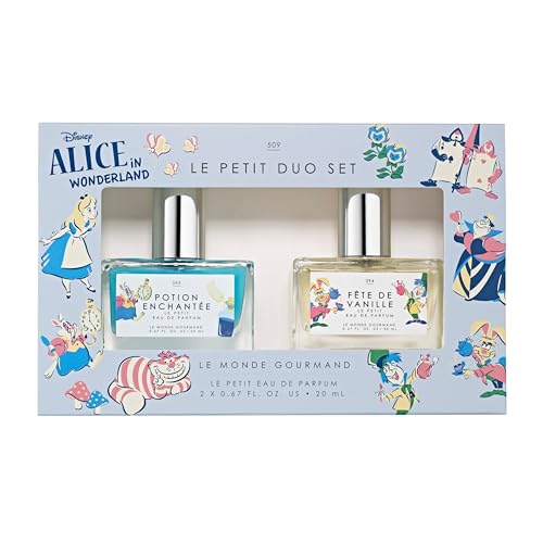 Le Monde Gourmand Disney Alice In Wonderland Le Petit Duo Eau de Parfum Sampler Set - Tea Party Includes Potion Enchante (Raspberry) and Fte de Vanille (Vanilla)