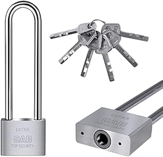 Lengthened Padlock with 6 Keys, 6.4 Inch Long Shackle Padlock Heavy Duty Lock Waterproof High Security Outdoor Padlock for Warehouses Container Doors Garage Shed