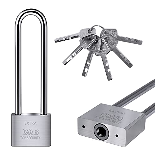 Verlängertes Vorhängeschloss mit 4 Schlüsseln, robustes Vorhängeschloss mit langem Bügel, für Lager Cover