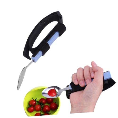 BCOATH シー調節可能なストラップ付きスプーン 高齢者 障がい者用補助食器 介護シーンに 食事支援