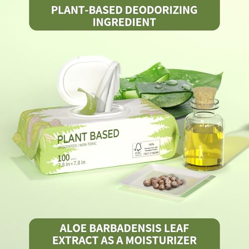 image for IMMHABI 400 Unscented Dog Wipes for Paws and Butt Plant Based Hypoalle