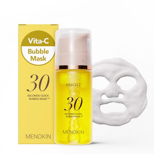 MENOKIN-30-Seconds-Quick-Bubble-Mask-BRIGHT-Vitamin-C-Glutathione-Niacinamide-in-Micro-bubbles-for-Dark-Spots-Uneven-Skin-Tone-Korean-Skin-Care-Essential-70-Uses-321-floz