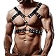 Moinha Herren Gay Harness Männer Leder Sexy Unterwäsche für Mann Leder Geschirre Einstellbar Körper Bondage Brustgurt Fetisch Erotik Punk Gothic Brust Geschirr Dessous Rave Outfit Herren Kostüme