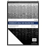 Silverpoint Top Wire Legal Pad, College Rule, Heavy Back, 8.5 x 11.75 Inches, 70 Sheets, Protective Cover, Gray/Black (51073)