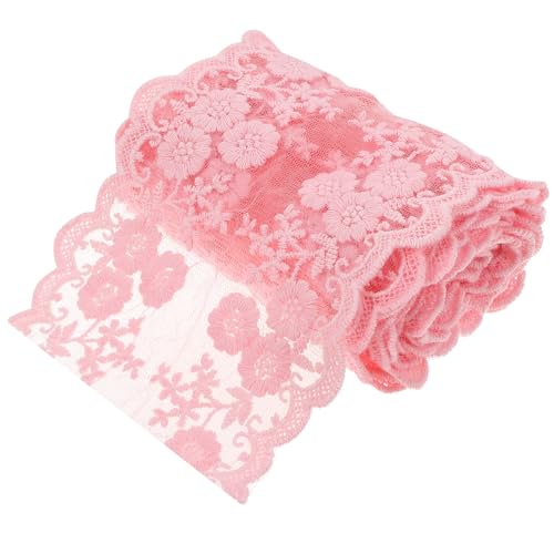 SEWACC Cinta de Encaje Ancha Elegante para Manualidades DIY Adornos de Ropa Hechos Mano Pasamanería Decorativa para Vestidos y Proyectos Creativos Metros Color Rosa