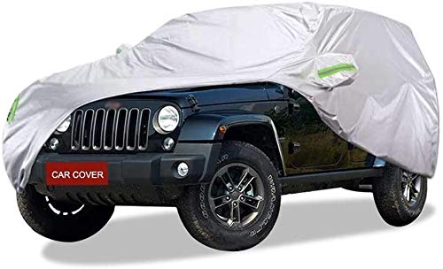 L&WB Compatible con Aislamiento A Prueba De Polvo UV-Tiempo Cubierta del Coche Completo Transpirable Prueba De Desgarros Jeep Wrangler 2-Puerta De Coche Cubierta del Coche Protector Solar Plano
