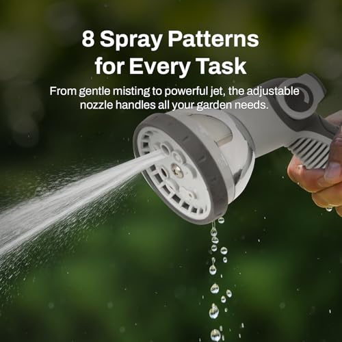 Image of Betta EaseReel Battery-Powered Wall-Mounted Retractable Hose Reel, with Quick-Access Dual Hose Length Control, 8 Spray Patterns Nozzle, Automatic Roll-Up & Tangle-Free Hose Guide (1 /2'', 100FT /30m)