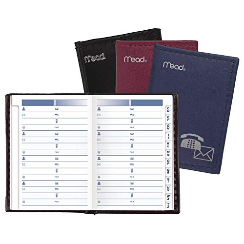 Mead Telephone/Address Book, 3-1/4"X2-3/8", Assorted Colors, Color Will Vary, 1 Book (67140) #TOP4