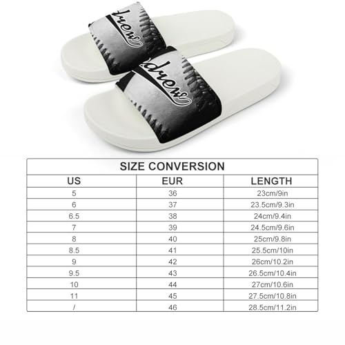 Custom Sports Slides Personalized Slippers - Baseball Sandals Quick Drying Softball Slippers Indoor Outdoor,Gifts for Men Youth Boy (White,Style 37)2