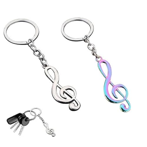 Llaveros Nota Musical Metálicos, 2 PCS Diseño de Clave de Sol para Regalos Musicales Profesores Estudiantes Fiestas Temáticas Recuerdos Personalizados Accesorio para Llaves y Bolsos