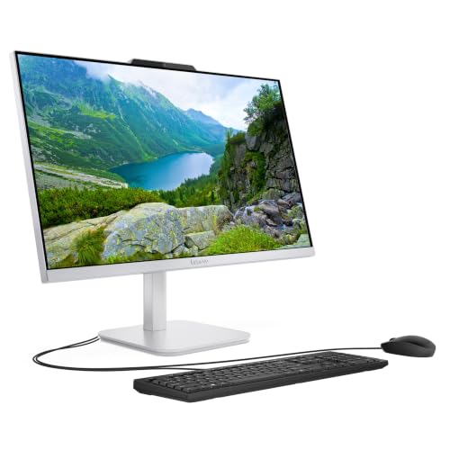 Image of Lenovo 24 inch A100 All-in-One Desktop Computer, 8-core Intel Core i3-N305 CPU | 32GB RAM, 512GB SSD, Wi-Fi 6, HDMI, Wired Keyboard & Mouse, Windows 11 Pro