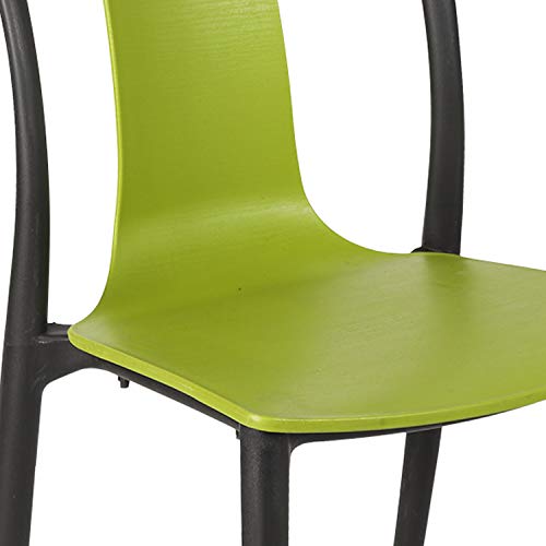 Image of Cello Cheer Chair Set Pack of 2 - Green, Black | Strong and Durable | Easy to Clean | Chair for Living Room, Bed Room, Kitchen, Office Room, Outdoor | 3 Years Warranty