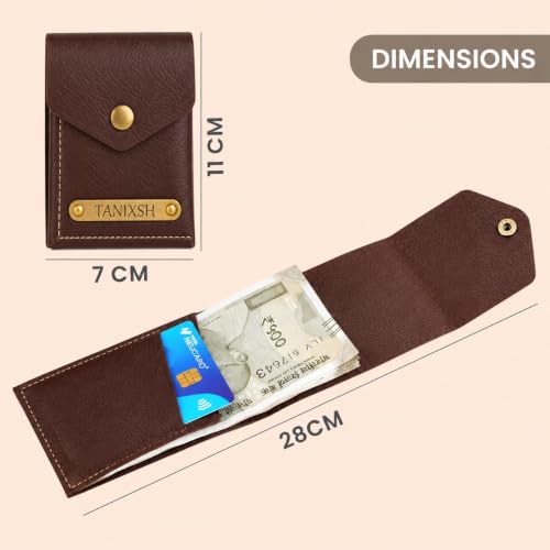 Image of Personalized Slim Wallet for Men, Card & Cash Holder (Brown)