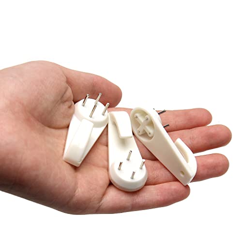 Image of Nails for Hanging Pictures,Picture Hooks Hardwall Hanger for Hardware, Fasteners & Hooks Wall Mount Non-Mark Hook Picture Photo Frame Hangers(30pcs,50*21mm)