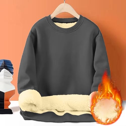 Men's Sherpa Lined Crewneck Sweatshirt Winter Fleece Warm Pullover Long Sleeve Casual Heavyweight Fuzzy Underwear2