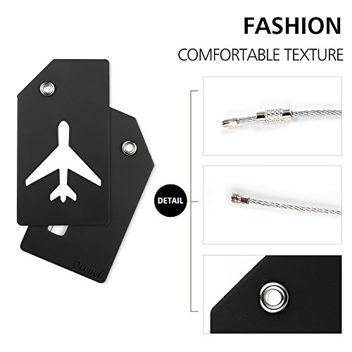 Ovener, Etichetta per valigie Nero Confezione da 2...