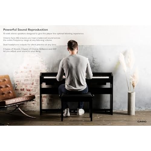 Image of Casio Privia PX-770 - 88-Key Weighted Console Digital Piano | Tri-Sensor II Scaled Hammer Action Keys | AiR Sound Source, 19 Tones, Concert Play, 16W Stereo Speakers, USB-MIDI | Elegant Black Cabinet | 88 Fully Weighted Tri-Sensor Ii Scaled Hammer-Action Keys with Simulated Ebony and Ivory, 19 Built-in Tones and Concert Play